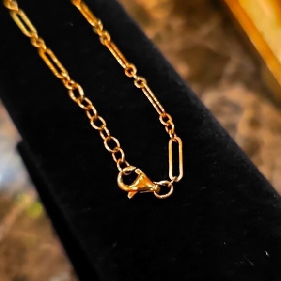 Paperclip BRACELET, Stamped 925, Gold Plated, NWOT! - Picture 5 of 7